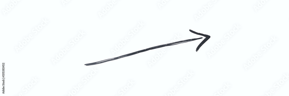 Hand drawn black arrow on white background. Hand drawn black arrow on white background.