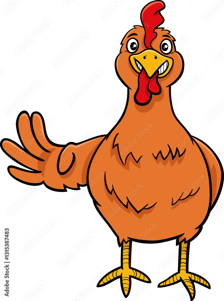 cartoon hen or female chicken bird farm animal character