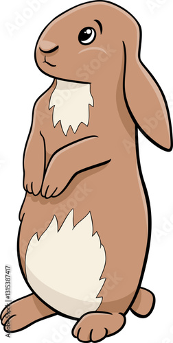 cartoon miniature rabbit animal character standing up