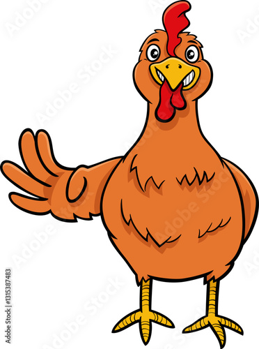 Obraz na płótnie cartoon hen or female chicken bird farm animal character w salonie