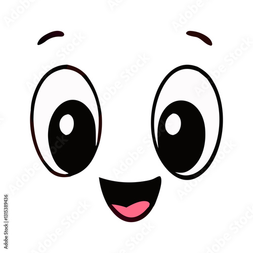 funny cartoon face vector illustration, emotion vector illustration, Animation vector 