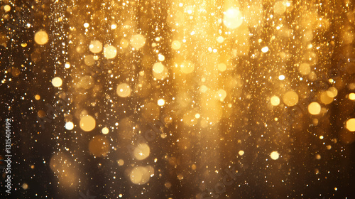 Luxurious glittering golden texture with rich warm shiny sparkles background. Glistening - Waterfall. Illustration