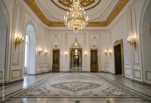 the grand hall of st. petersburg's hermitage museum. photo