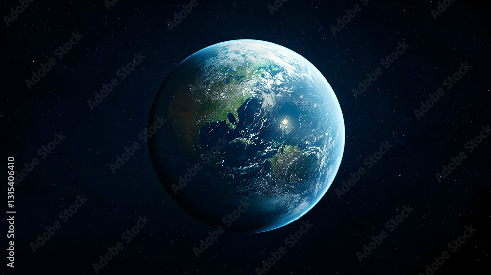 Pixel Art Earth In Deep Space With Glowing Continents And Starry Background Pixel Art Earth In Deep Space With Glowing Continents And Starry Background