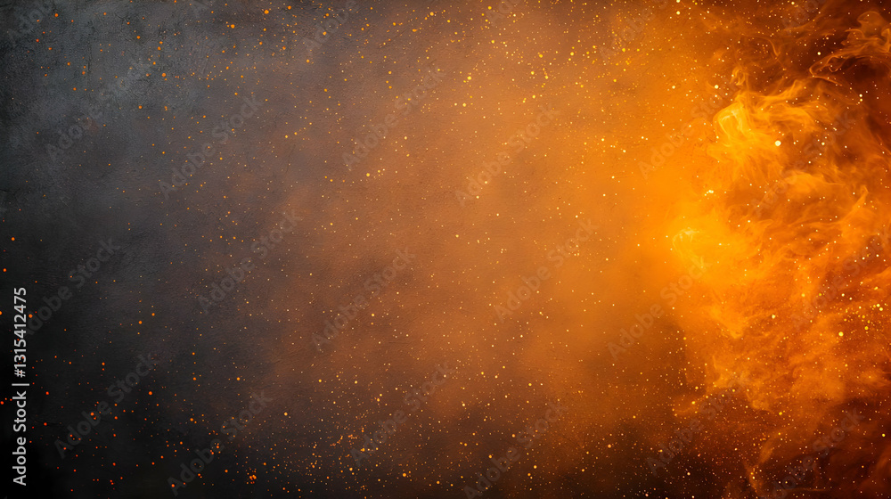 Intense Orange Fire Explosion with Sparks and Smoke on a Dark Background Abstract Texture with Bright Glowing Light and Warm Golden Particles Intense Orange Fire Explosion with Sparks and Smoke on a Dark Background Abstract Texture with Bright Glowing Light and Warm Golden Particles