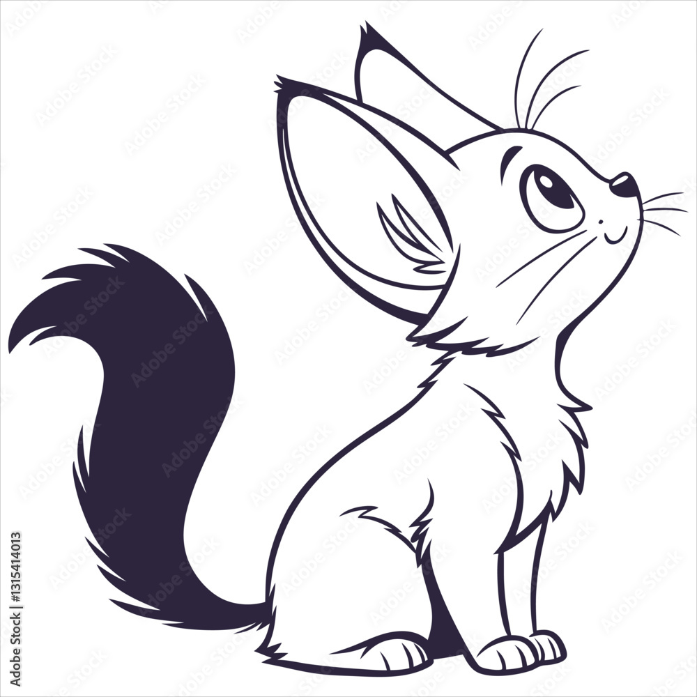 silhouette cute cat image on white background

