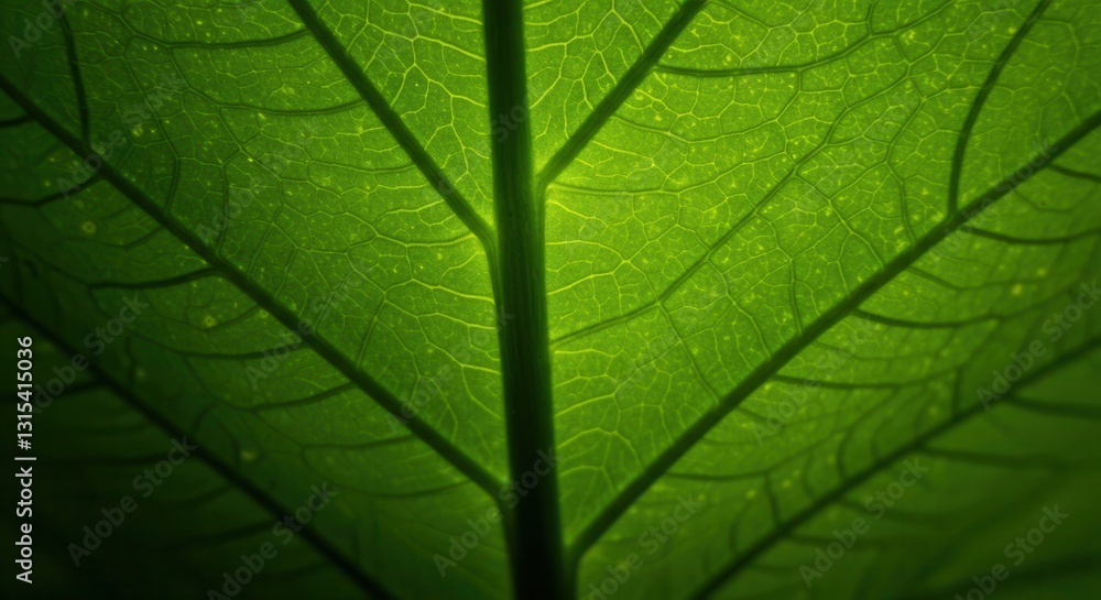 Obraz premium Exploring Green Leaf Texture Macro Details of a Plant in Nature