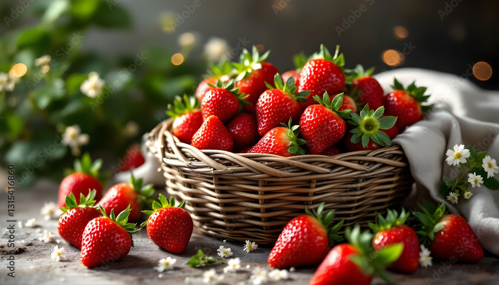 strawberries in a basket strawberries in a basket