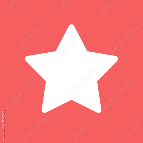 A Simple White Star Shines Brightly Against A Warm Coral Background, Conveying Hope And Positivity In A Minimalist Design