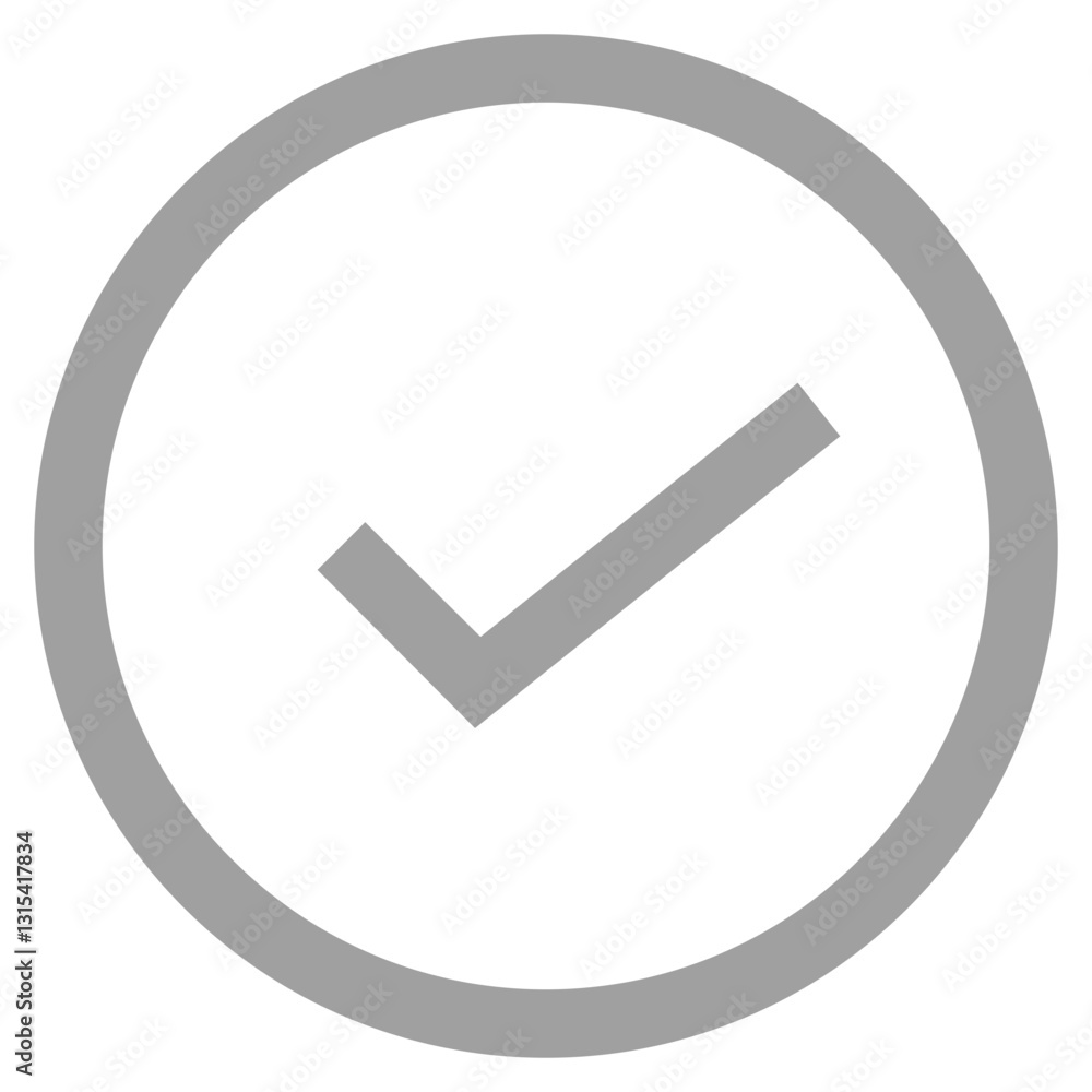 A Simple Grey Checkmark Symbol Signifies Completion, Approval, Or Agreement In A Minimalist Design With A Soft, Circular Frame A Simple Grey Checkmark Symbol Signifies Completion, Approval, Or Agreement In A Minimalist Design With A Soft, Circular Frame