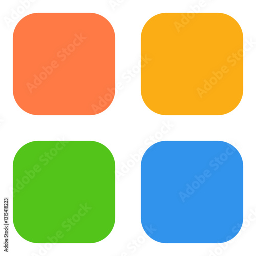 Vibrant Colors Representing Unity And Collaboration In A Playful, Modern Design With Rounded Squares And A Clean White Background