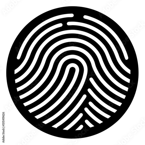 fingerprint black silhouette vector, Simple silhouette Design vector icon with white background.