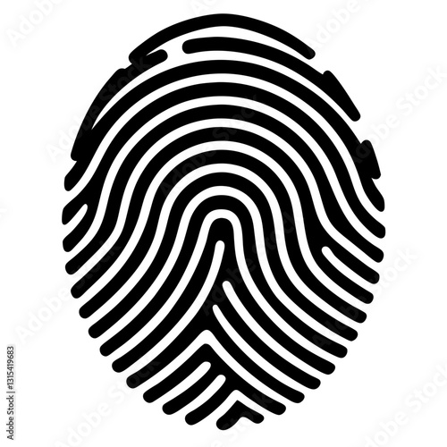 fingerprint black silhouette vector, Simple silhouette Design vector icon with white background.