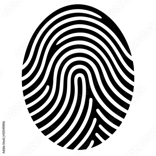 fingerprint black silhouette vector, Simple silhouette Design vector icon with white background.