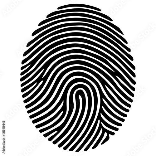 fingerprint black silhouette vector, Simple silhouette Design vector icon with white background.