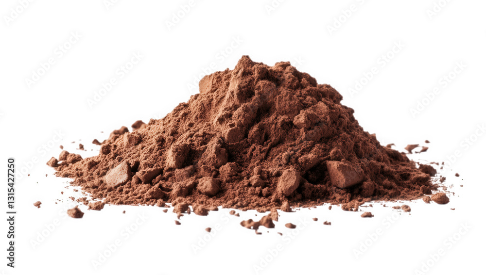 a mound of cocoa powder often used in baking and cooking showcasing its rich brown color and fine texture ideal for desserts beverages and various culinary applications a mound of cocoa powder often used in baking and cooking showcasing its rich brown color and fine texture ideal for desserts beverages and various culinary applications