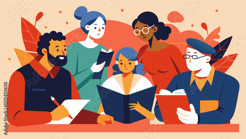 The supportive and nonjudgmental environment allows for poets to take bold risks and experiment with their writing resulting in unique and thoughtprovoking pieces.. Vector illustration