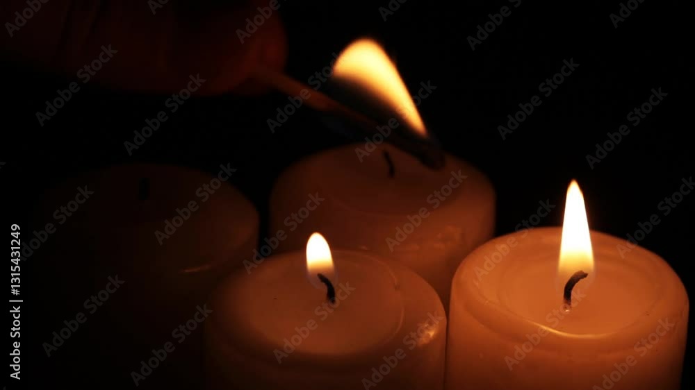 Burning candles in a dark Burning candles in a dark