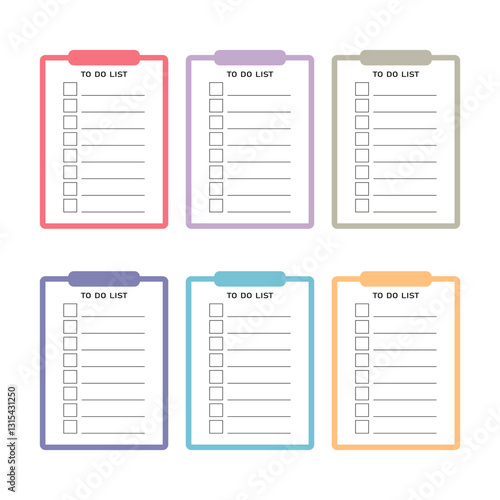 Grid paper with to do list. Checklist vector illustration in flat style. Set of template planners for schedule, agenda, cards, checklists, notebooks and other stationery.