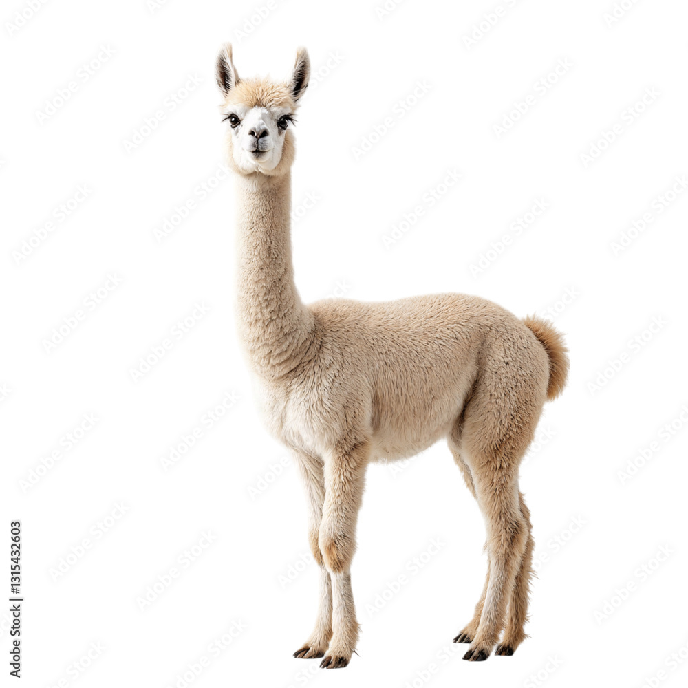 Fototapeta premium Beige Alpaca Against a Clean Background