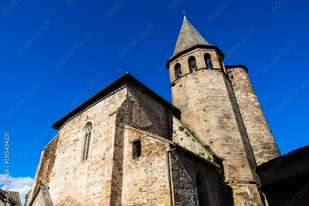 Fototapeta premium Church of Saint-Pierre de Monestiés, a Gothic church built on a Romanesque base