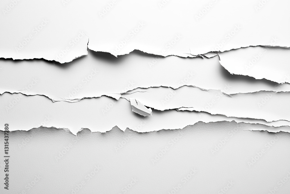 Naklejka premium Torn White Paper Texture Background