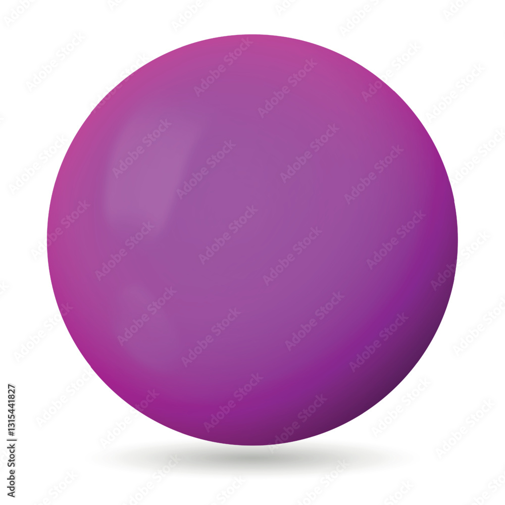 Glass pink ball or precious pearl. Glossy realistic ball, 3D sphere. Abstract vector illustration highlighted on a white background. Big metal bubble with shadow. Glass pink ball or precious pearl. Glossy realistic ball, 3D sphere. Abstract vector illustration highlighted on a white background. Big metal bubble with shadow.
