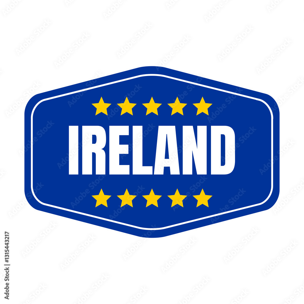 Ireland symbol icon with the European flag Ireland symbol icon with the European flag
