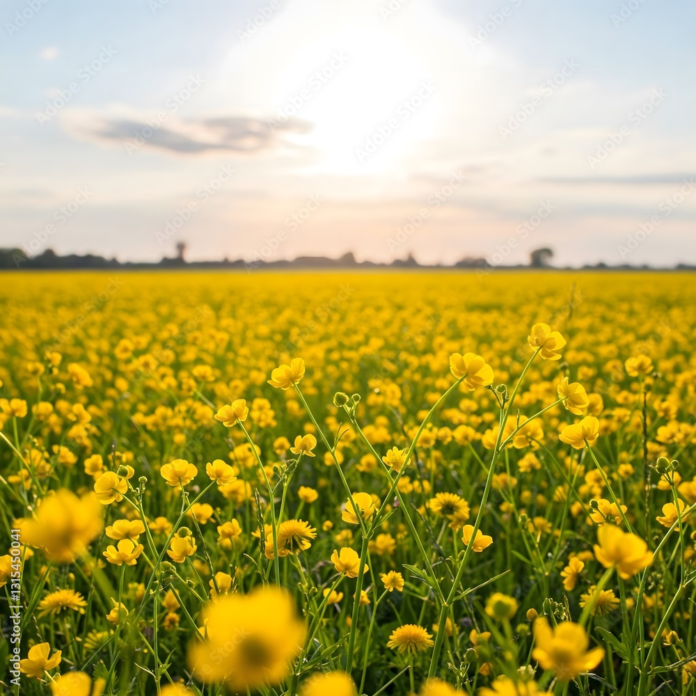 Obraz premium field of yellow flowers