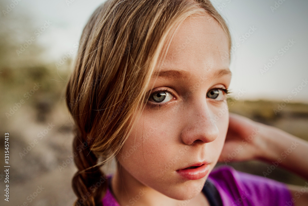 Portrait of a young girl with blue eyes Portrait of a young girl with blue eyes