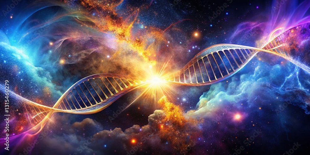 Abstract Double Exposure DNA Helix Background, Creative Science Concept Stock Photo Abstract Double Exposure DNA Helix Background, Creative Science Concept Stock Photo