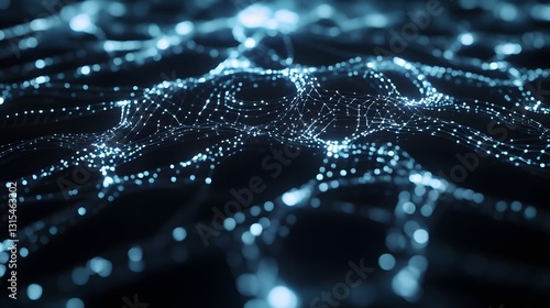 Realistic close-up of a futuristic AI brain interface with intricate neural network patterns and soft, pulsating light, dark background