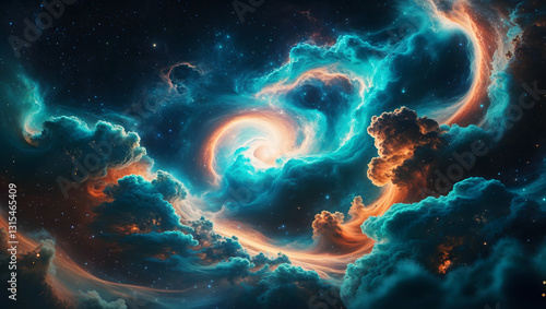 Stunning Cosmic Nebula with Vibrant Colors