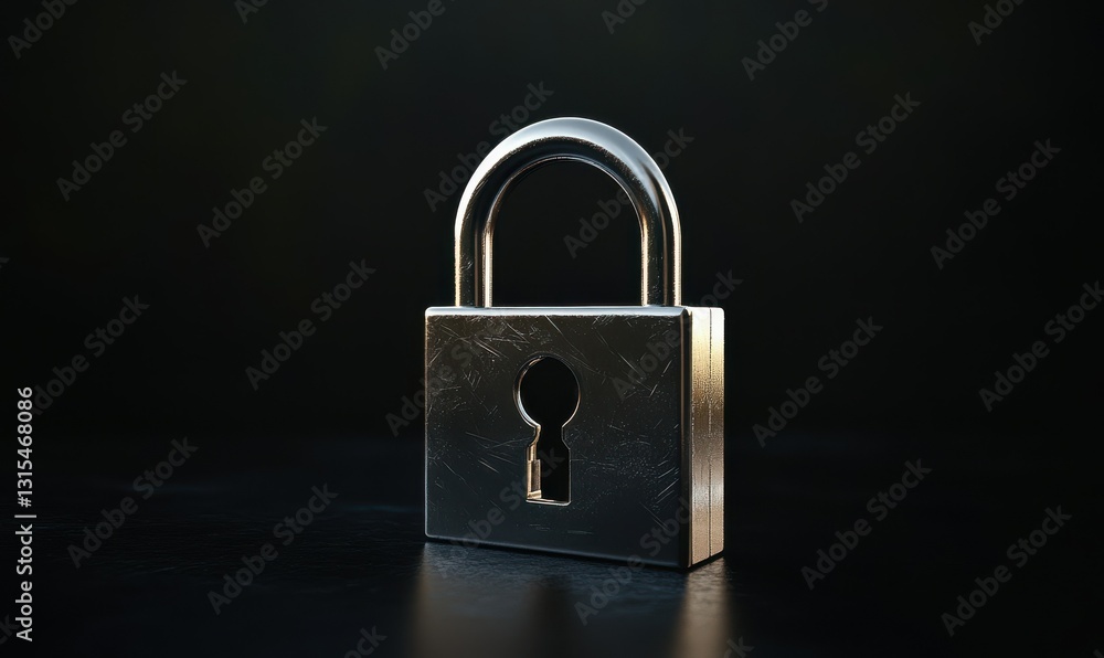 Shiny silver lock with a key, placed against a smooth black surface, symbolizing security and confidentiality. Shiny silver lock with a key, placed against a smooth black surface, symbolizing security and confidentiality.