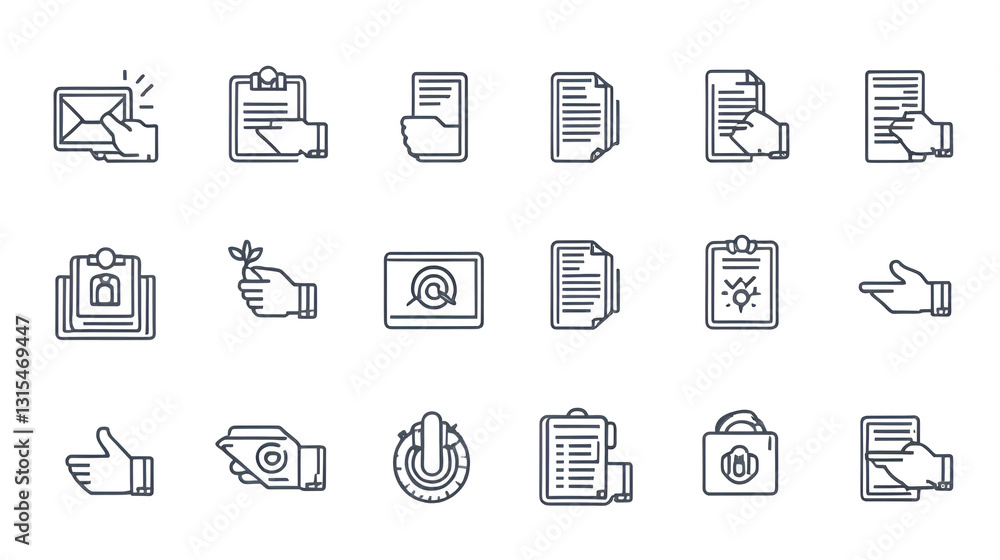 Deal line icon vector illustration set. Deal line icon vector illustration set.