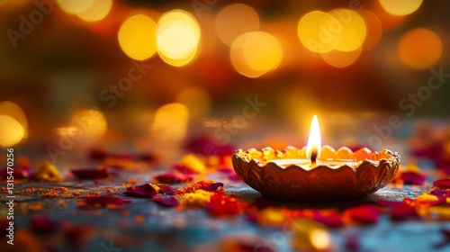 Celebrate Diwali with this beautiful greeting card featuring a premium diya. Share the joy and blessings of the festival with your loved ones.