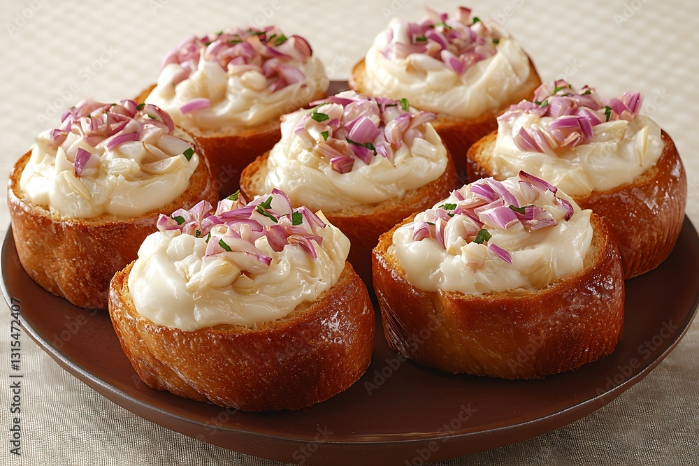 Toasted Bread Appetizers for Red Onion. Toasted Bread Appetizers for Red Onion.