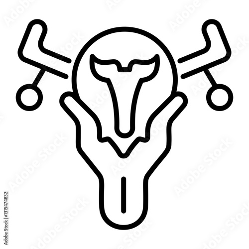 A linear style icon depicting women abortion right 
