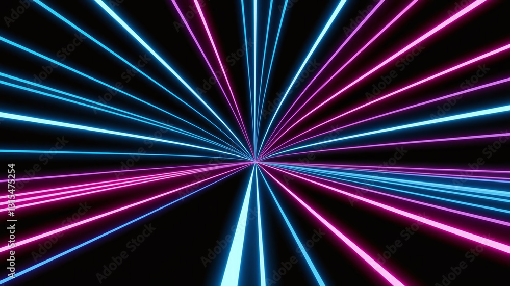 Electric Blue and Pink Neon Lights Dance Across the Black Void Casting Dynamic Motion Lines That Blur Into the Background Electric Blue and Pink Neon Lights Dance Across the Black Void Casting Dynamic Motion Lines That Blur Into the Background