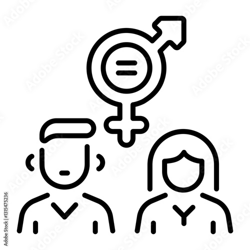 Opposite gender symbol icon in linear style 