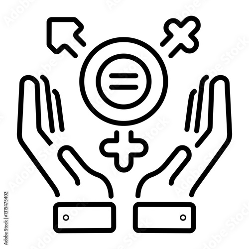 A linear style icon of transfeminism symbol 