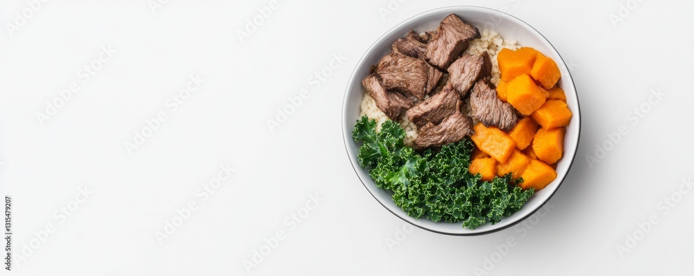 Premium grain-free dog meal with venison, pumpkin, and kale, served in a minimalist setting Premium grain-free dog meal with venison, pumpkin, and kale, served in a minimalist setting