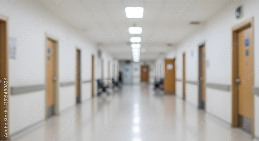 Fototapeta premium Blurred the background of the corridor in the hospital or clinic, Healthcare and medical concepts, defocused effect.