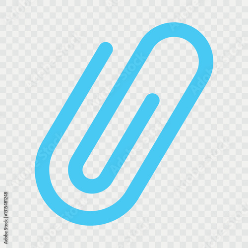 link icon, paperclip icon. attached link file, internet web page URL, attachment , document, office paper clip icon symbol. Color set. black, blue, white. vector icons. transparent backgroun