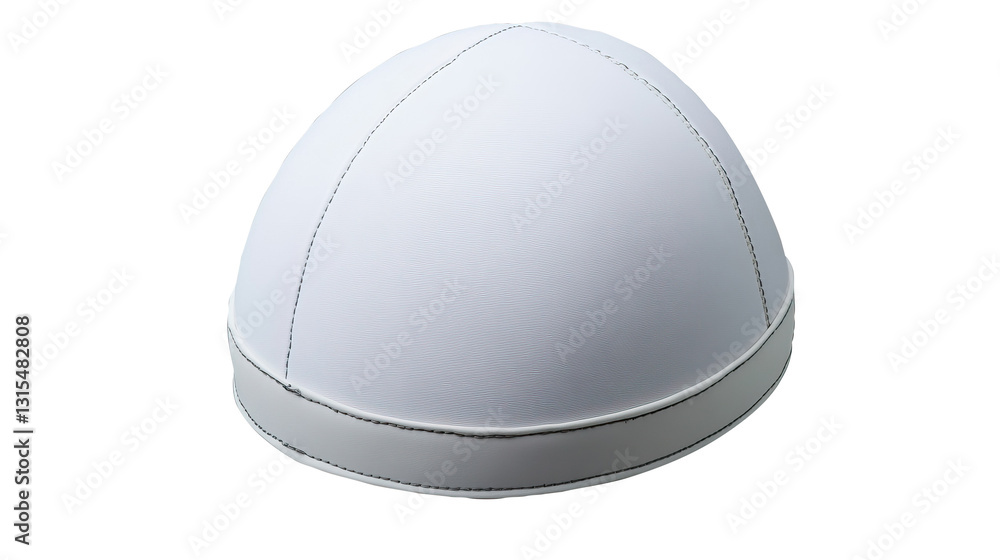 White beanie hat, studio shot, plain background, apparel design White beanie hat, studio shot, plain background, apparel design
