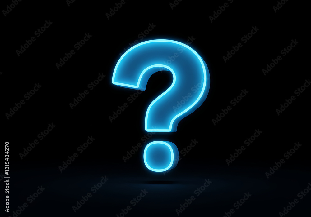 A blue question mark floated in the air A blue question mark floated in the air