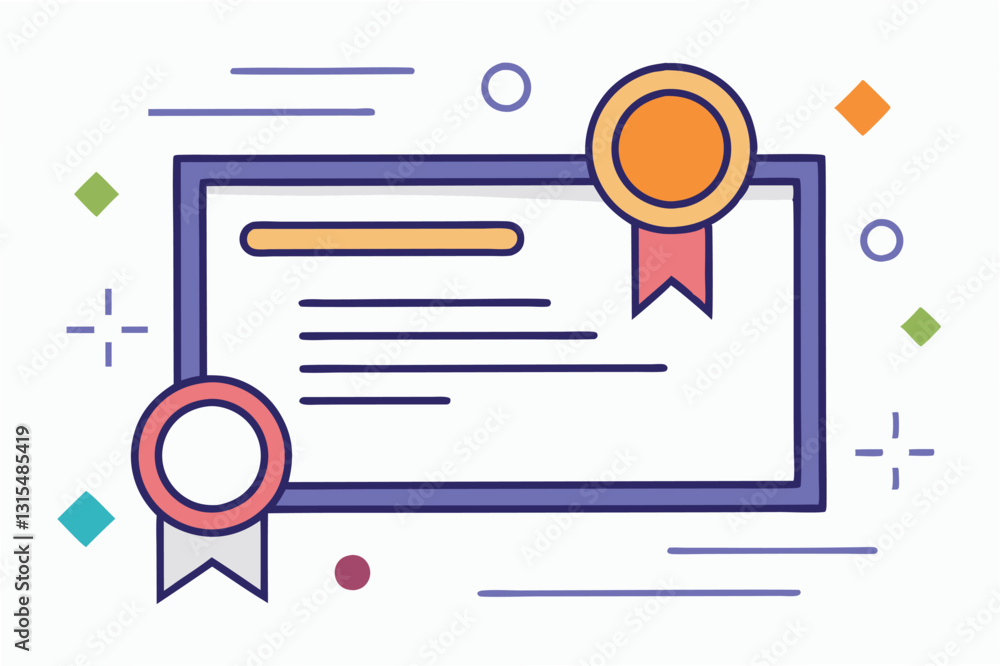 Certificate design featuring elegant decorations and verification elements suitable for awards and achievements in a professional setting Certificate design featuring elegant decorations and verification elements suitable for awards and achievements in a professional setting