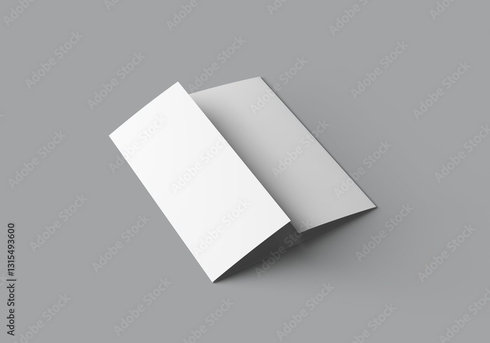 Blank Tri-Fold Brochure Mockup on Gray Background – Minimalist Design Blank Tri-Fold Brochure Mockup on Gray Background – Minimalist Design