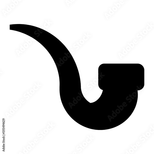 Smoking Pipe Icon: Minimal Vintage Symbol of Elegance, Habit and Style