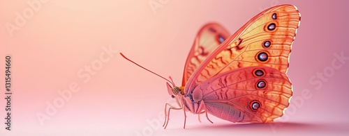 hyper-realistic butterfly macro A vibrant butterfly with colorful wings.